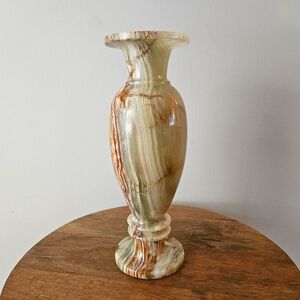 Onyx Stone Footed Vase Large